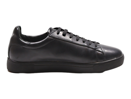 EMPORIO ARMANI Sneaker Trainers Black Leather Womens UK 6 Hot on Sale