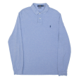 POLO RALPH LAUREN Custom Slim Fit Mens Polo Shirt Blue Long Sleeve L Online now