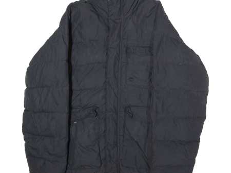 TIMBERLAND Mens Puffer Coat Black Nylon L Sale