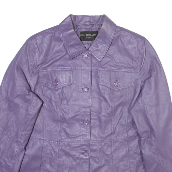 CENTIGRADE Womens Jacket Purple Leather L Online now