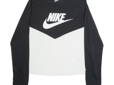 NIKE Womens T-Shirt Black Long Sleeve L For Cheap