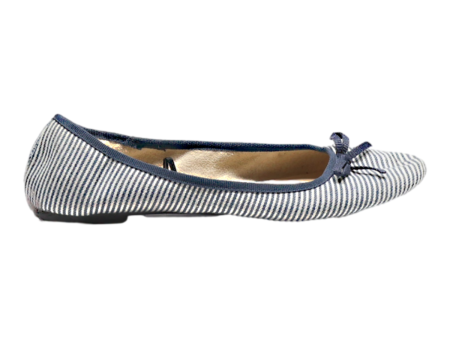 ESMARA Striped Ballet Shoes Blue Canvas Womens UK 5 Online Hot Sale