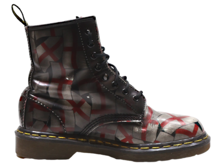 DR MARTENS 1460 England Lace-Up Boots Grey Leather Womens UK 4.5 Online