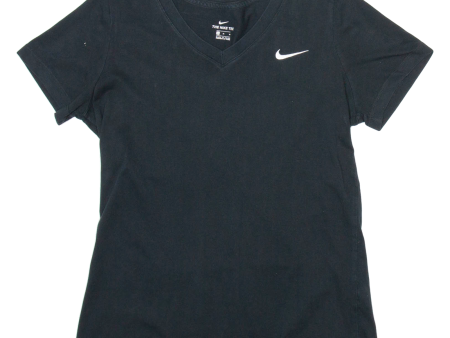 NIKE Womens T-Shirt Black V-Neck M on Sale