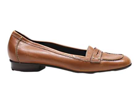 BALLY Loafer Shoes Brown Leather Womens UK 5 Online Hot Sale