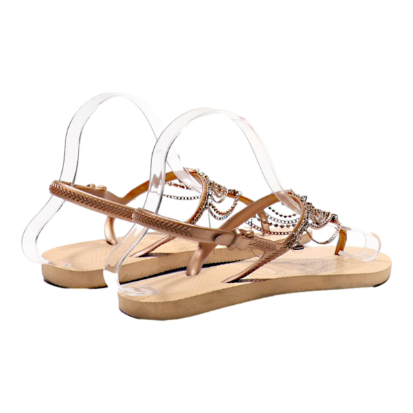 HAVAIANAS Strappy Sandals Gold Synthetic Womens UK 2.5 Supply