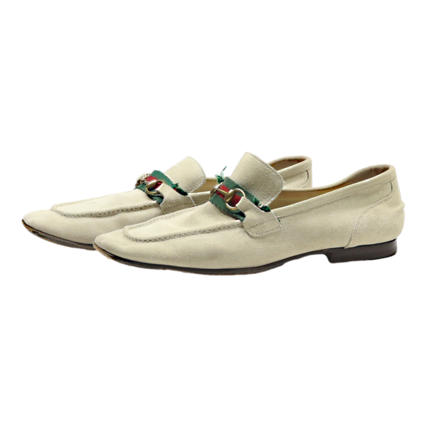 GUCCI Loafer Shoes Green Suede Womens UK 6.5 Online