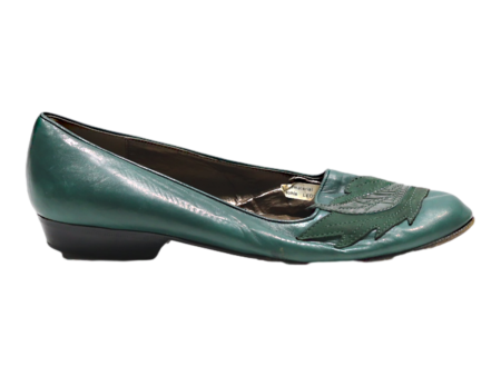 BALLY Ballet Shoes Green Leather Womens UK 6 Fashion