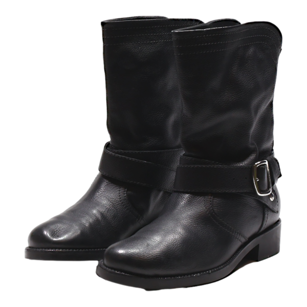 BALLY Biker Boots Black Leather Womens UK 3 Online Sale