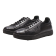 EMPORIO ARMANI Sneaker Trainers Black Leather Womens UK 6 Hot on Sale