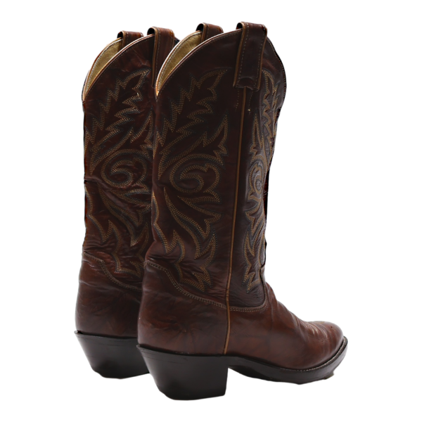 JUSTIN Cowboy Boots Brown Leather Womens UK 5.5 For Discount