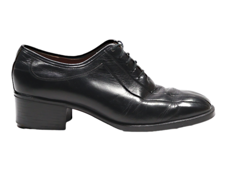 FACTZ Heeled Oxford Shoes Black Leather Mens UK 7.5 For Cheap