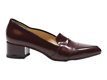 BATA Pump Heels Maroon Leather Womens UK 5 Supply