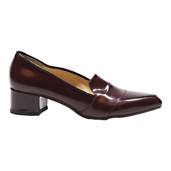 BATA Pump Heels Maroon Leather Womens UK 5 Supply