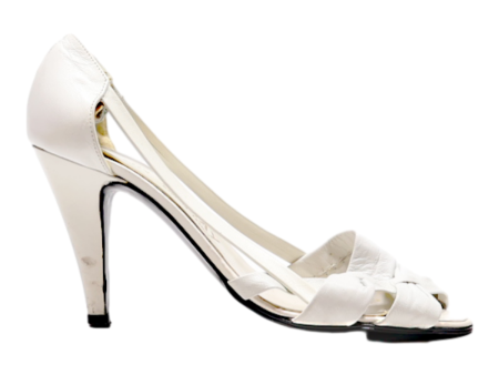 JEAN DUMAY Peep Toe Heels White Leather Womens UK 3.5 Discount