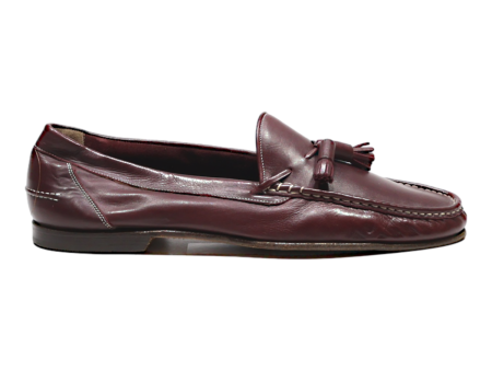 BALLY Loafer Shoes Maroon Leather Mens UK 9.5 Hot on Sale