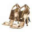 ALEXANDER WHITE Peep Toe Heels Gold Leather Womens UK 3 Online Sale