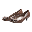 FERRAGAMO Peep Toe Heels Brown Leather Womens UK 4.5 on Sale