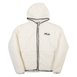 FILA Insulated Mens Puffer Jacket Cream Hooded S Fashion