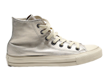 CONVERSE High Top Trainers Silver Synthetic Womens UK 5.5 Online Hot Sale