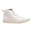 CALVIN KLEIN High Top Trainers White Leather Womens UK 8 Online Hot Sale