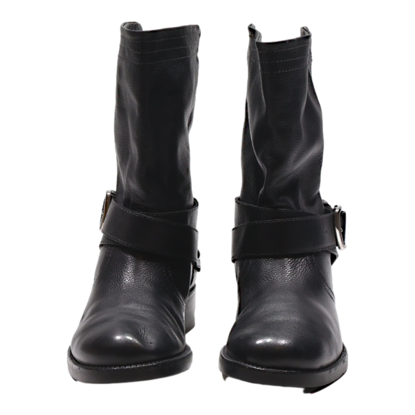 BALLY Biker Boots Black Leather Womens UK 3 Online Sale