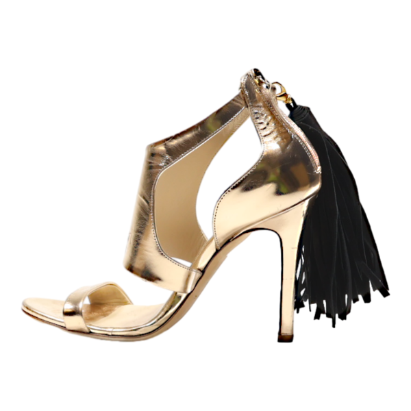 ALEXANDER WHITE Peep Toe Heels Gold Leather Womens UK 3 Online Sale