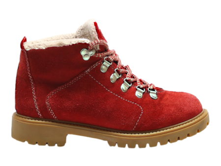 DARKWOOD Lace-Up Boots Red Suede Womens UK 5 Online Sale