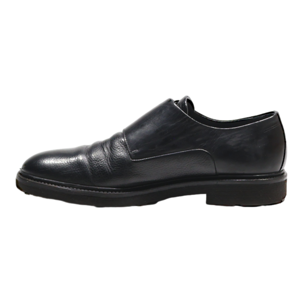 HUGO BOSS Monk Shoes Black Leather Mens UK 8 Sale