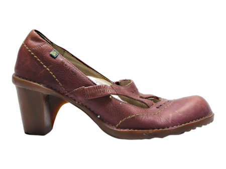 EL NATURALISTA Mary Jane Heels Purple Leather Womens UK 7 For Sale