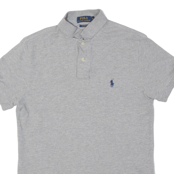 POLO RALPH LAUREN Custom Fit Mens Polo Shirt Grey S For Discount