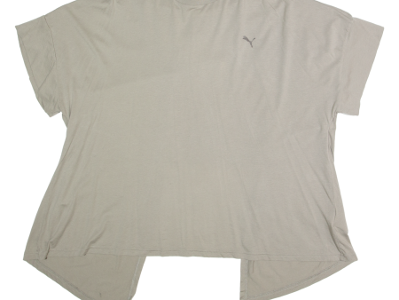 PUMA Slit Back Womens T-Shirt Brown XL Online Sale