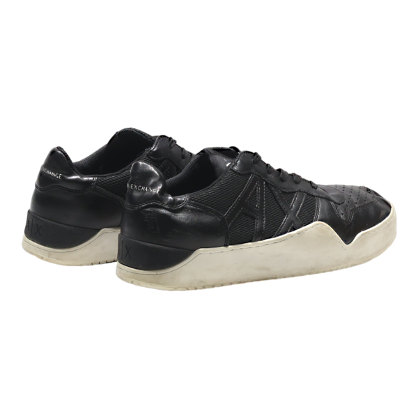 ARMANI EXCHANGE Platform Trainers Black Leather Mens UK 8 Supply