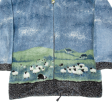 RADISH COUNTRYWEAR Sheep Womens Fleece Jacket Blue L on Sale