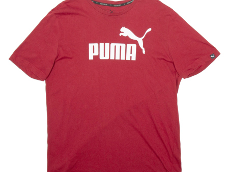 PUMA Mens T-Shirt Maroon L Supply