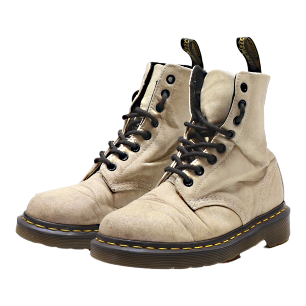 DR MARTENS Pascal GLTR 1460 Lace-Up Boots Beige Synthetic Womens UK 3 For Discount