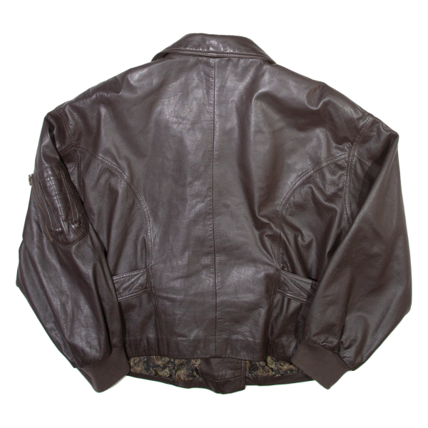 MARC AUREL Mens Biker Jacket Brown Leather L Online Hot Sale