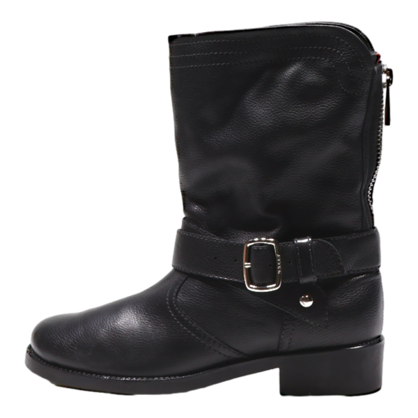 BALLY Biker Boots Black Leather Womens UK 3 Online Sale