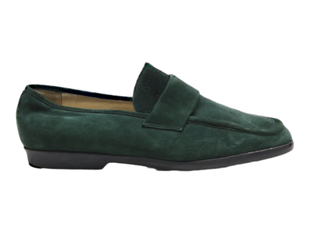 BALLY Loafer Shoes Green Suede Womens UK 3.5 Cheap