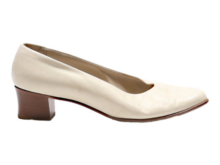 BALLY Court Heels Beige Leather Womens UK 7.5 For Sale