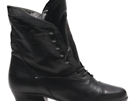 EVERYBODY Heeled Lace-Up Boots Black Leather Womens UK 2 on Sale