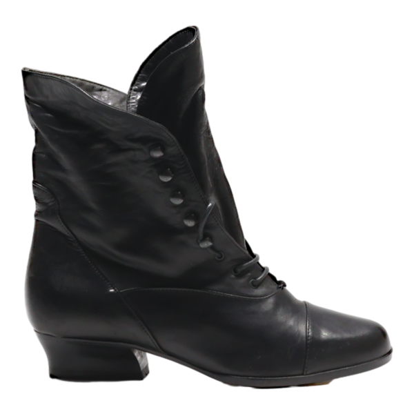 EVERYBODY Heeled Lace-Up Boots Black Leather Womens UK 2 on Sale