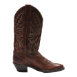 JUSTIN Cowboy Boots Brown Leather Womens UK 5.5 For Discount