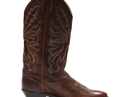 JUSTIN Cowboy Boots Brown Leather Womens UK 5.5 For Discount