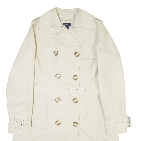 GANT Womens Trench Coat Cream UK 12 For Discount