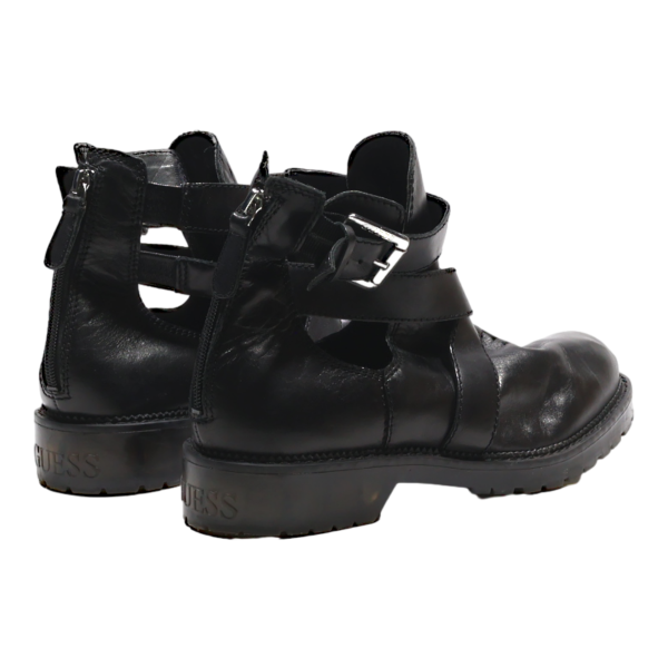 GUESS Ankle Boots Black Leather Womens UK 8 on Sale