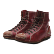 ARMAND BASI Lace-Up Boots Red Leather Mens UK 8 on Sale