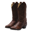 JUSTIN Cowboy Boots Brown Leather Womens UK 5.5 For Discount