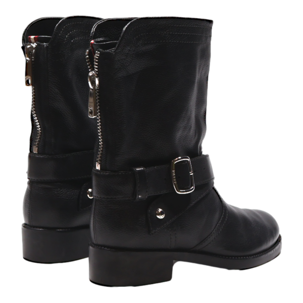 BALLY Biker Boots Black Leather Womens UK 3 Online Sale