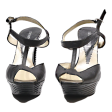 EMPORIO ARMANI Strappy Heels Black Leather Womens UK 4.5 Online Sale